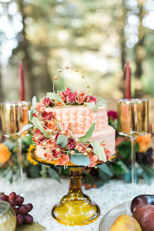 cranberry and gold wedding inspiration on Glamour & Grace