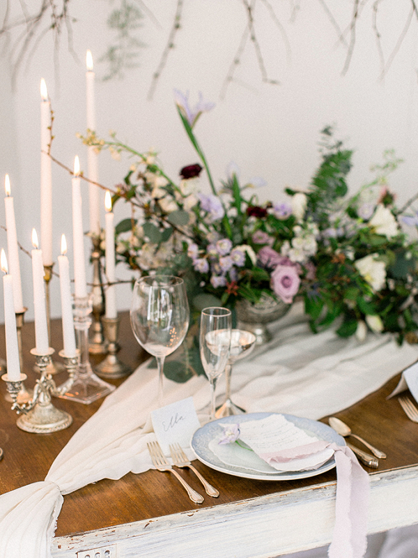 Pastel wedding tablescape