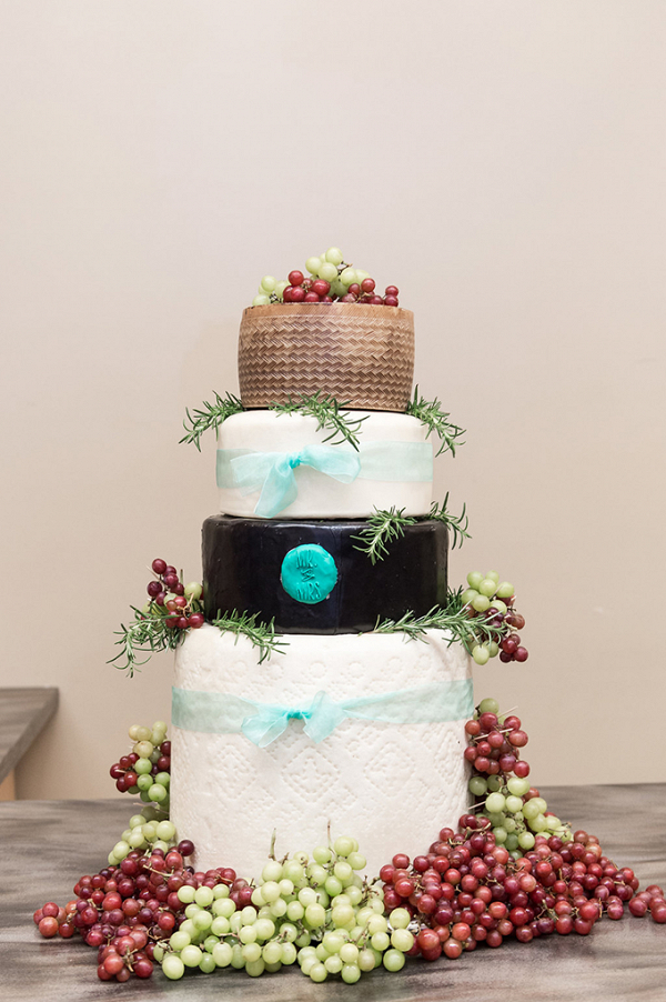 Cheese wheel wedding cake
