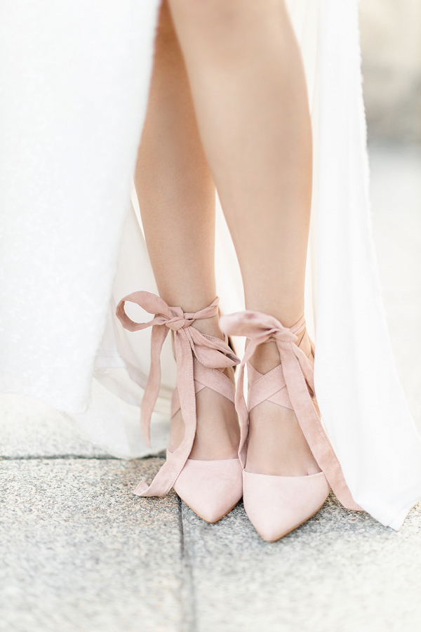blush pink wedding shoes