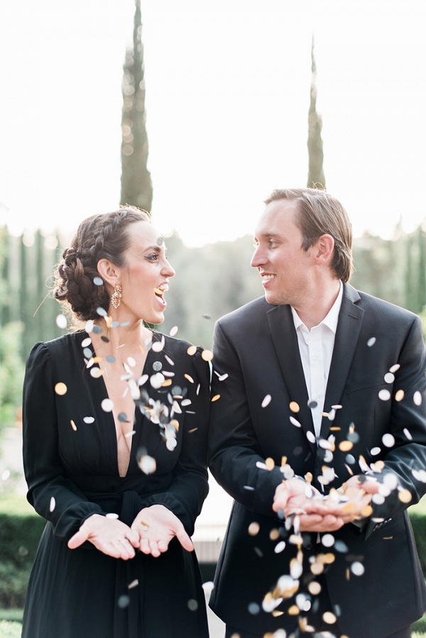 Confetti Toss for a Modern Engagement