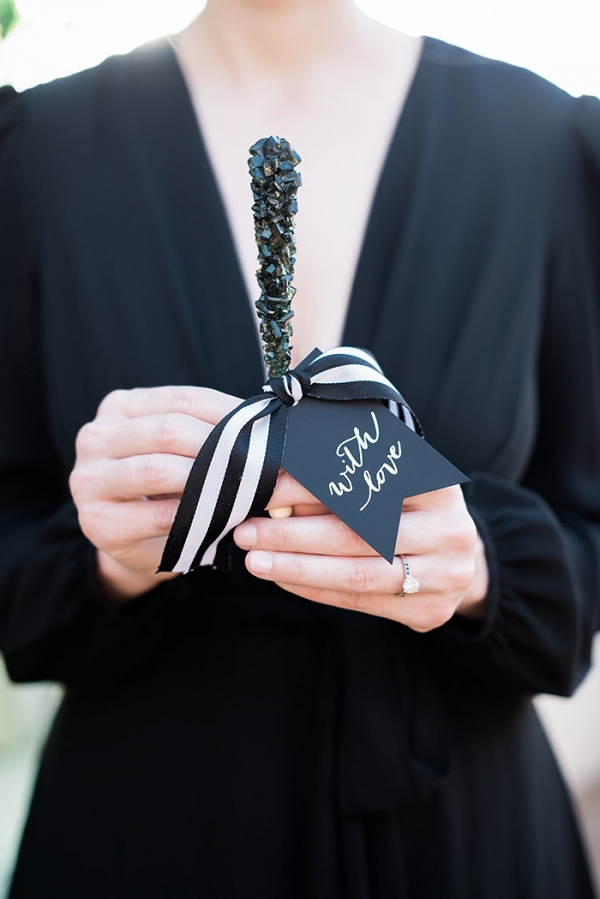 Chic Black and White Striped Details for Modern Engagement Photos