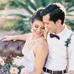 Modern Glam Bride and Groom for a Desert Chic Wedding
