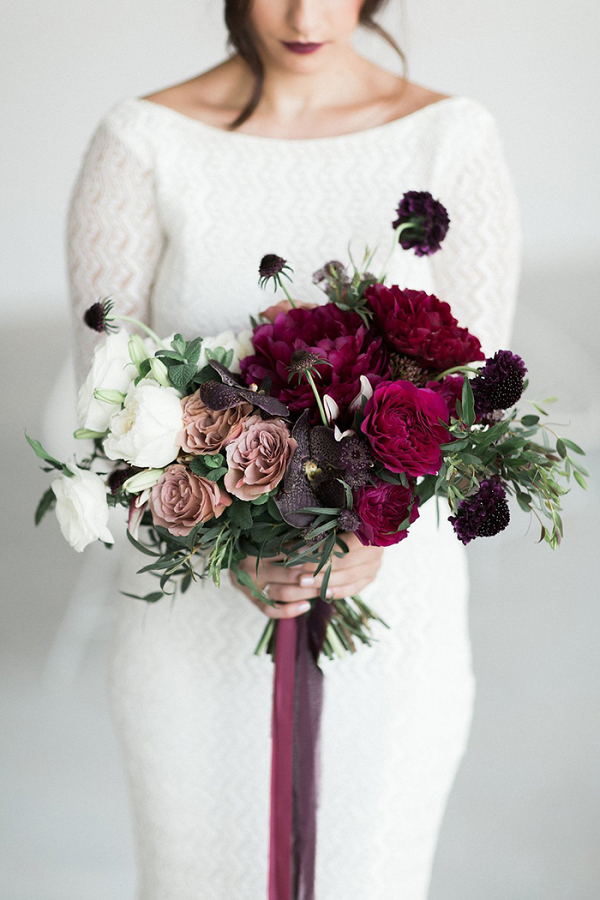 Ombre White, Mauve, and Burgundy