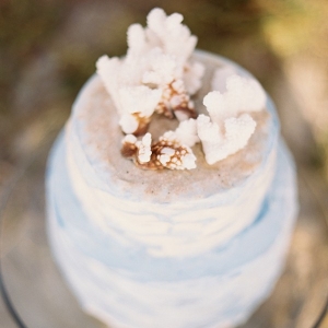Ombre Ocean Inspired Beach Wedding Cake 