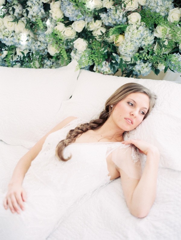 A Floral Headboard for a Romantic Spring Bridal Morning