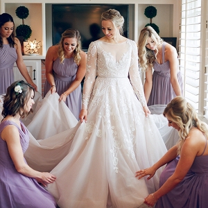 Lavender Bridesmaid Dresses with an Amethyst Wedding Dress