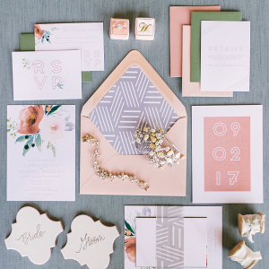 Modern Pattern and Floral Print Invitations