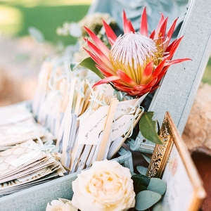 Vintage Guest Book with a King Protea