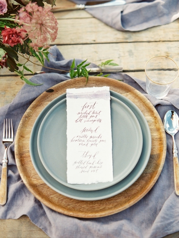 Raw Linen, Natural Wood, and China Place Setting