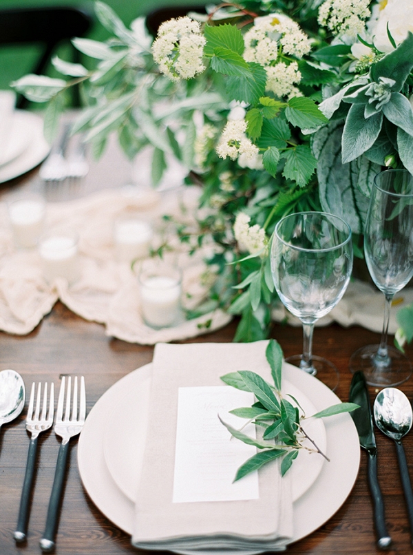 Organic Greenery with Rustic Neutral Wedding Decor