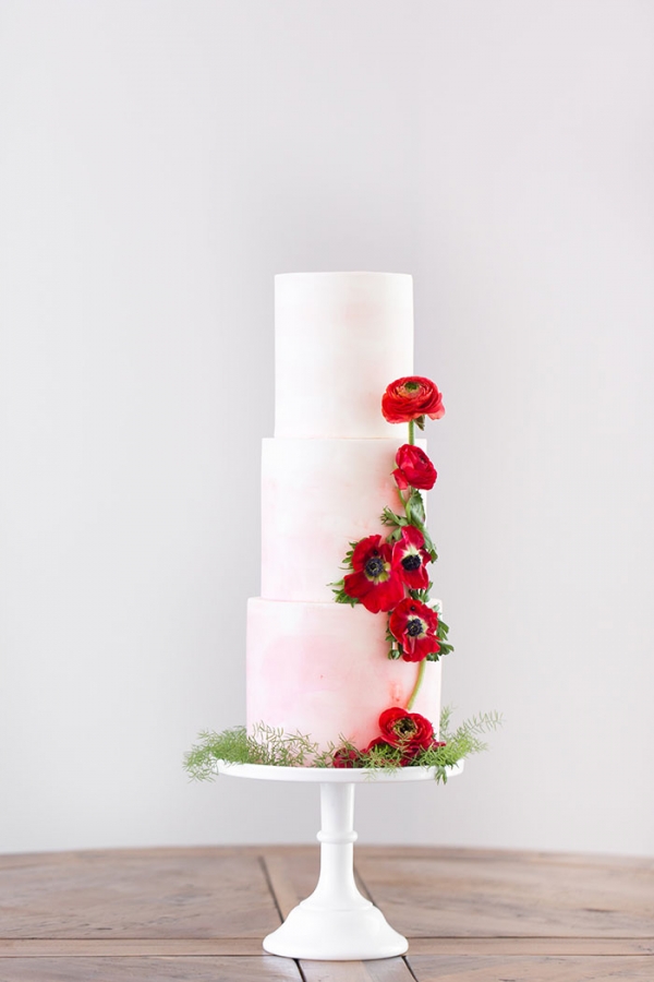 Poppy Red Wedding Cake