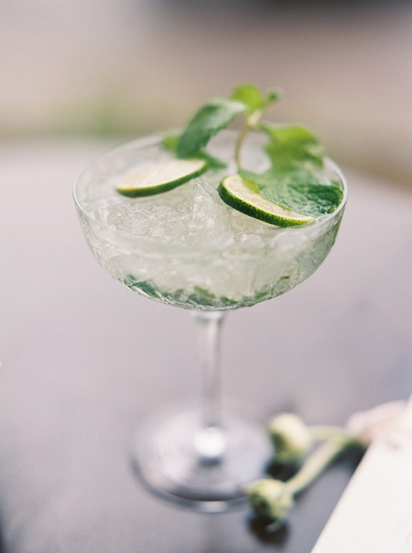 Refreshing Mint and Lime Tropical Wedding Cocktail