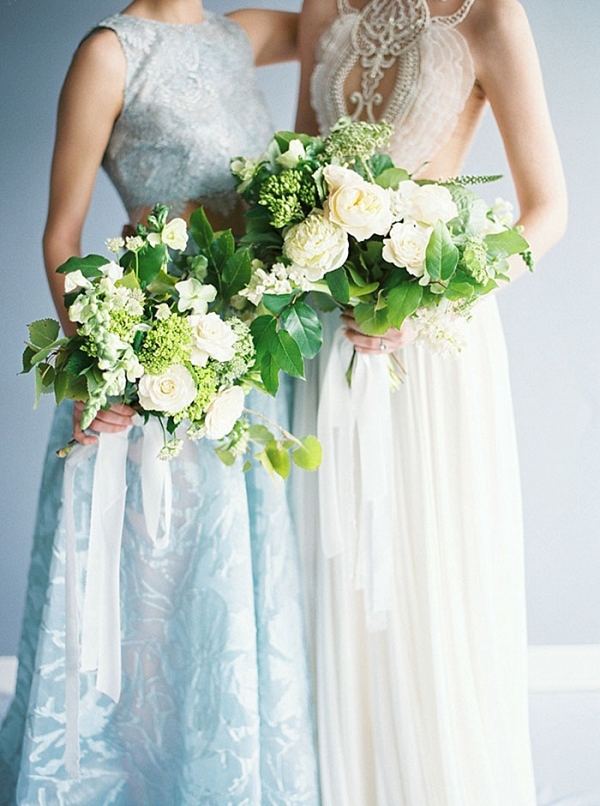 Modern Wedding Dress and Bridesmaid Style