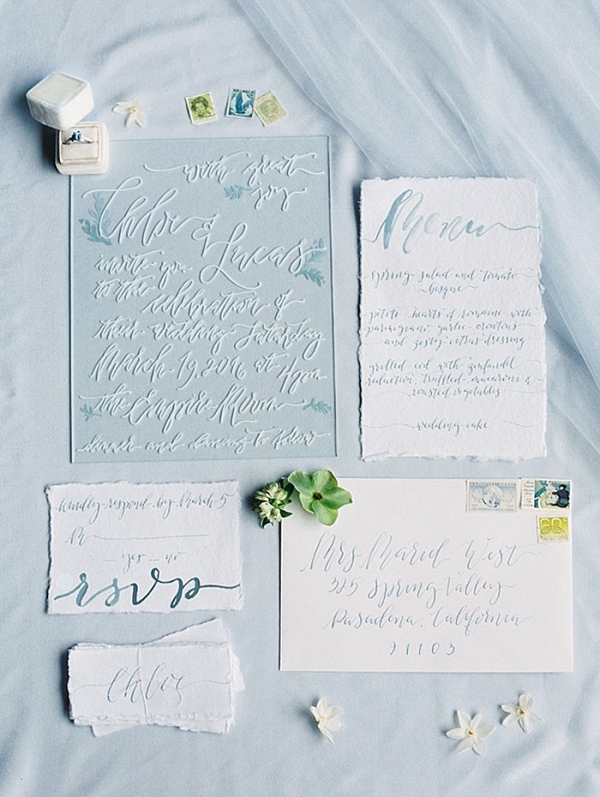 Acrylic Calligraphy Wedding Invitations