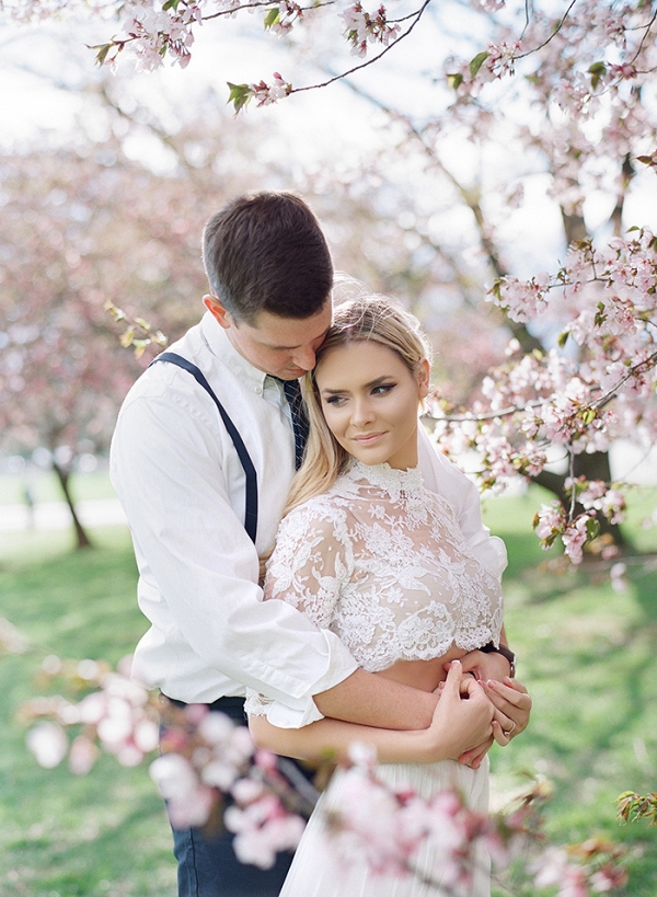 Vintage Bohemian Cherry Blossom Wedding Shoot in Washington DC
