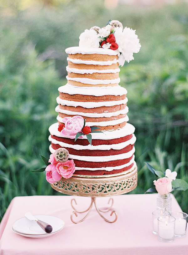 Ombre Naked Wedding Cake with Summer Berries