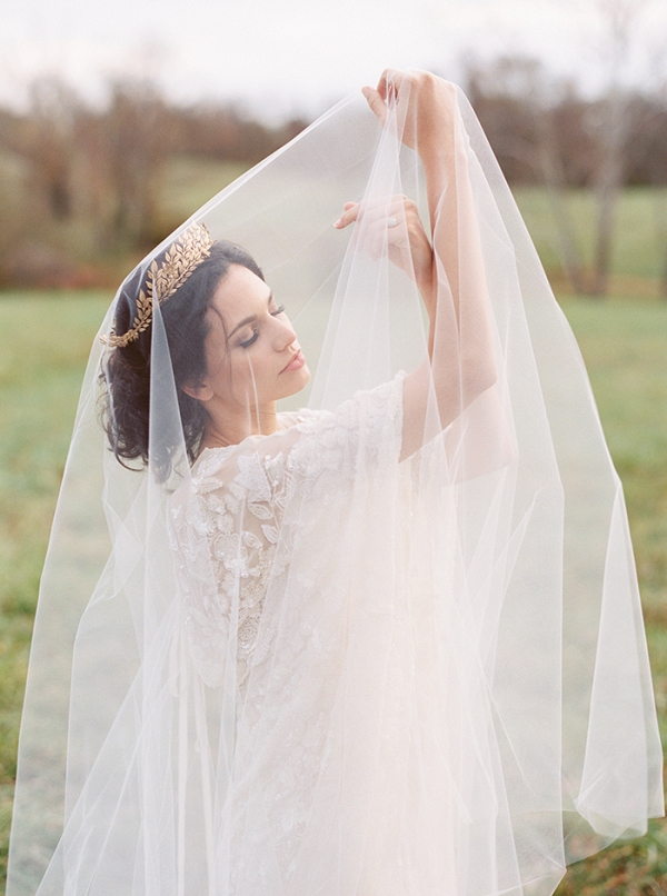 Romantic Drop Veil Bridal Portrait