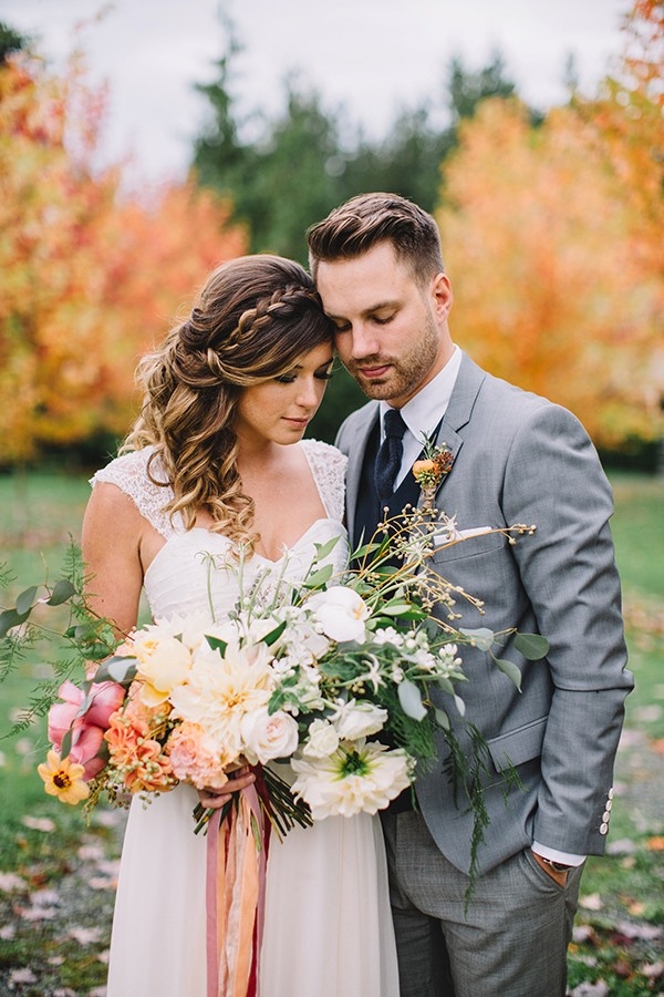 Romantic Winery Wedding Portraits in the Fall