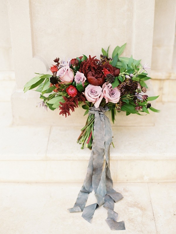 Jewel Toned Bouquet in Burgundy and Mauve