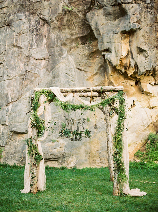 Woodland Ceremony Arbor with Greenery Garlands