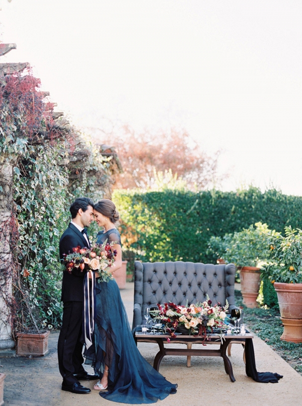 Vibrant fall colors for a winery wedding