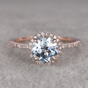 Gemstone Aquamarine Engagement Ring