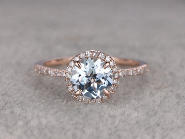 Gemstone Aquamarine Engagement Ring