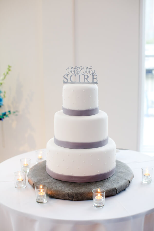 Grey Silver Wedding Cake