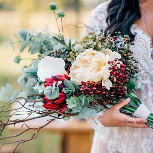 Bohemian Green and Red Bouquet