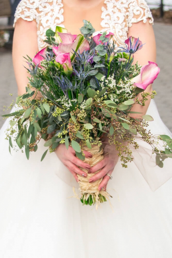 Central Park New York Bridal Portraits - Greenery Bouquet