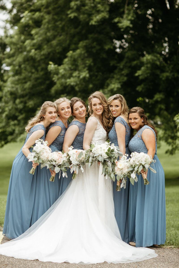 Elegant-Minnesota-Christian-Wedding-slate-blue-bridesmaids