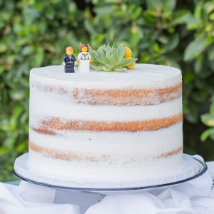Intimate Palm Springs Destination Wedding - naked cake with succulent