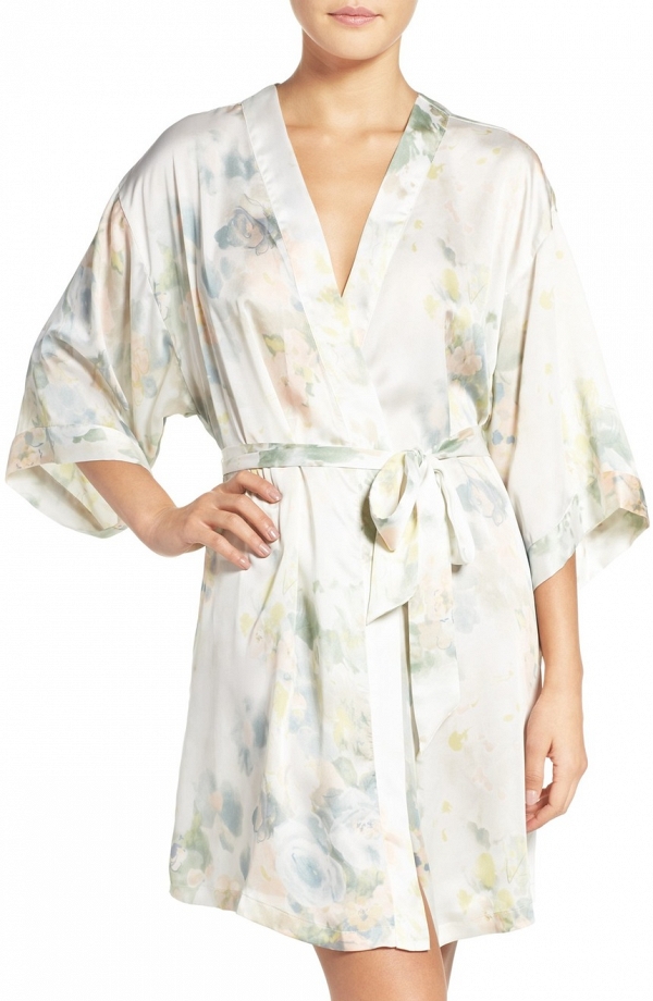 Jenny Yoo Floral Print Kimono Robe