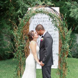 Lovely-greenery-arch-from-a-berry-hued-wedding-inspiration