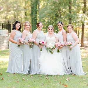 Rustic-Chic-Vineyard-Wedding-Grey-bridesmaids-dresses