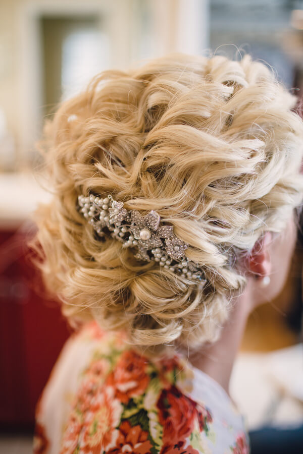 Rustic Tennessee Fall Wedding - romantic updo bridal hair with hair pin
