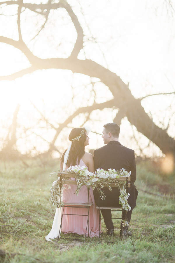 Sunrise Film Engagement Session - Couple with Floral Chair