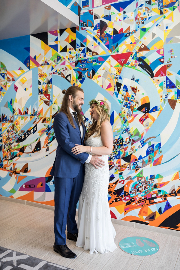 Colorful Chicago wedding portrait