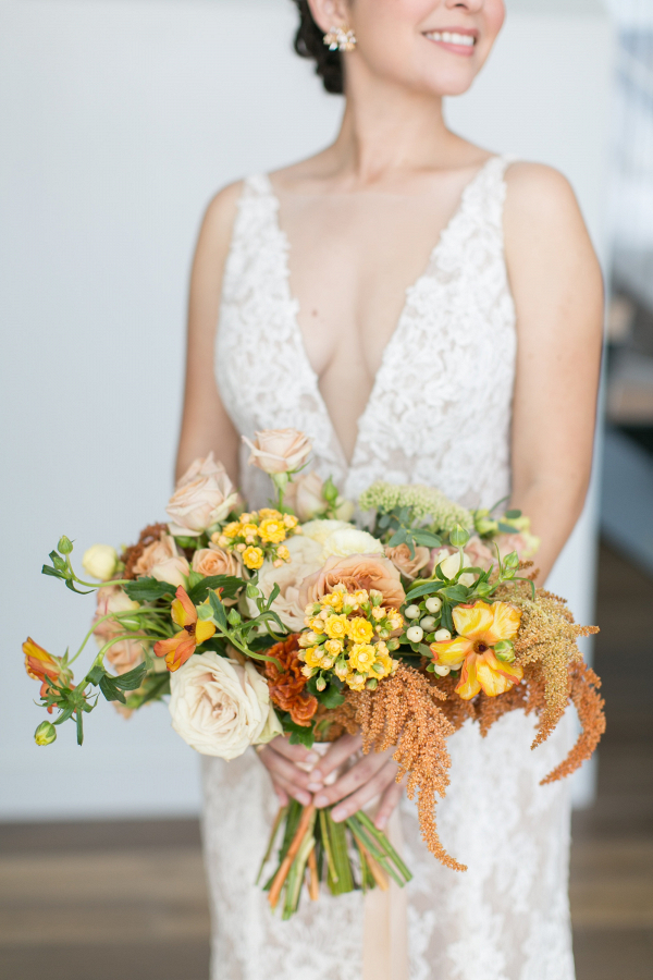 Yellow and orange bridal bouquet
