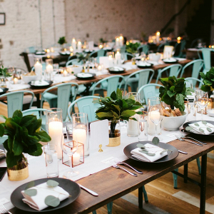 Modern greenery wedding table