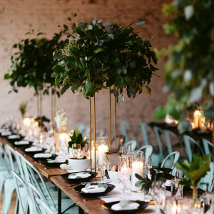 Tall greenery centerpieces