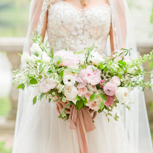 Blush and white bridal bouquet