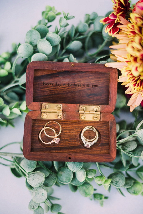 Wooden box ring holder