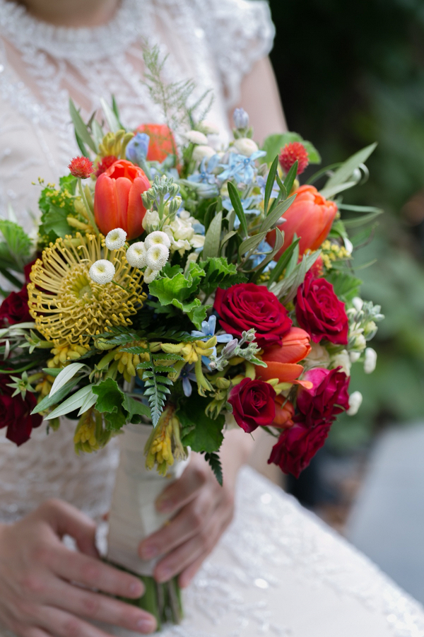 Colorful wedding bouquet