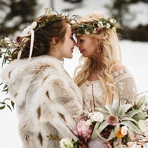 Wintery boho brides