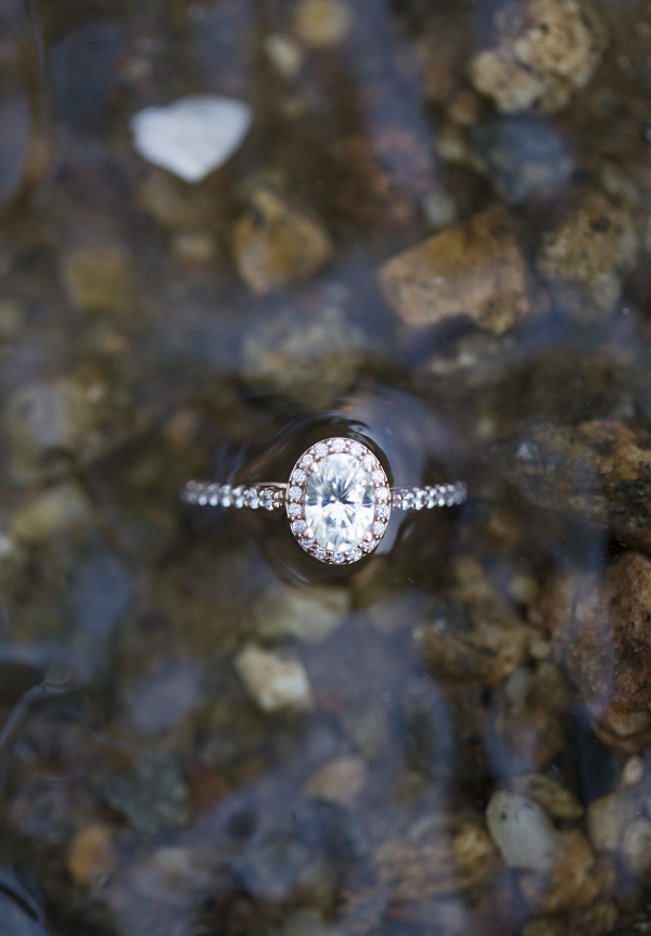 Oval Shaped Engagement Ring with Pink Diamonds