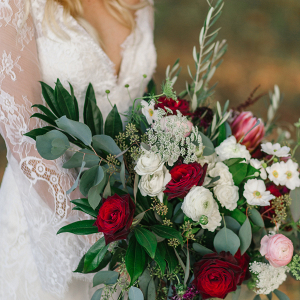 Lush red and white bouquet