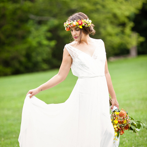 Bride in floral crown
