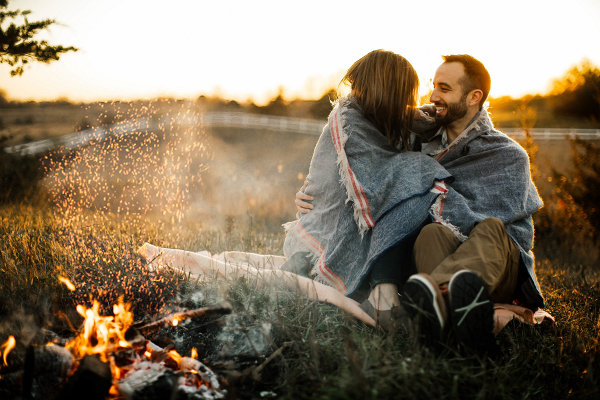 Campfire engagement session